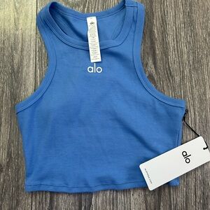 Alo Blue Crop Tank Top